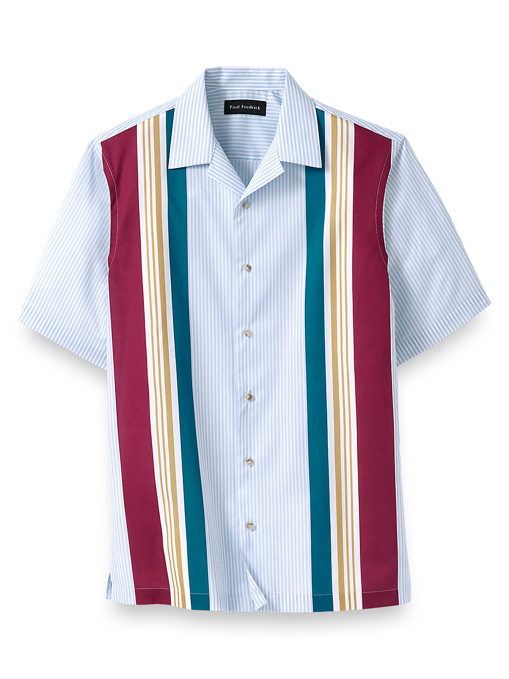 Product Image of Cotton Stripe Print Casual Shirt-Blue