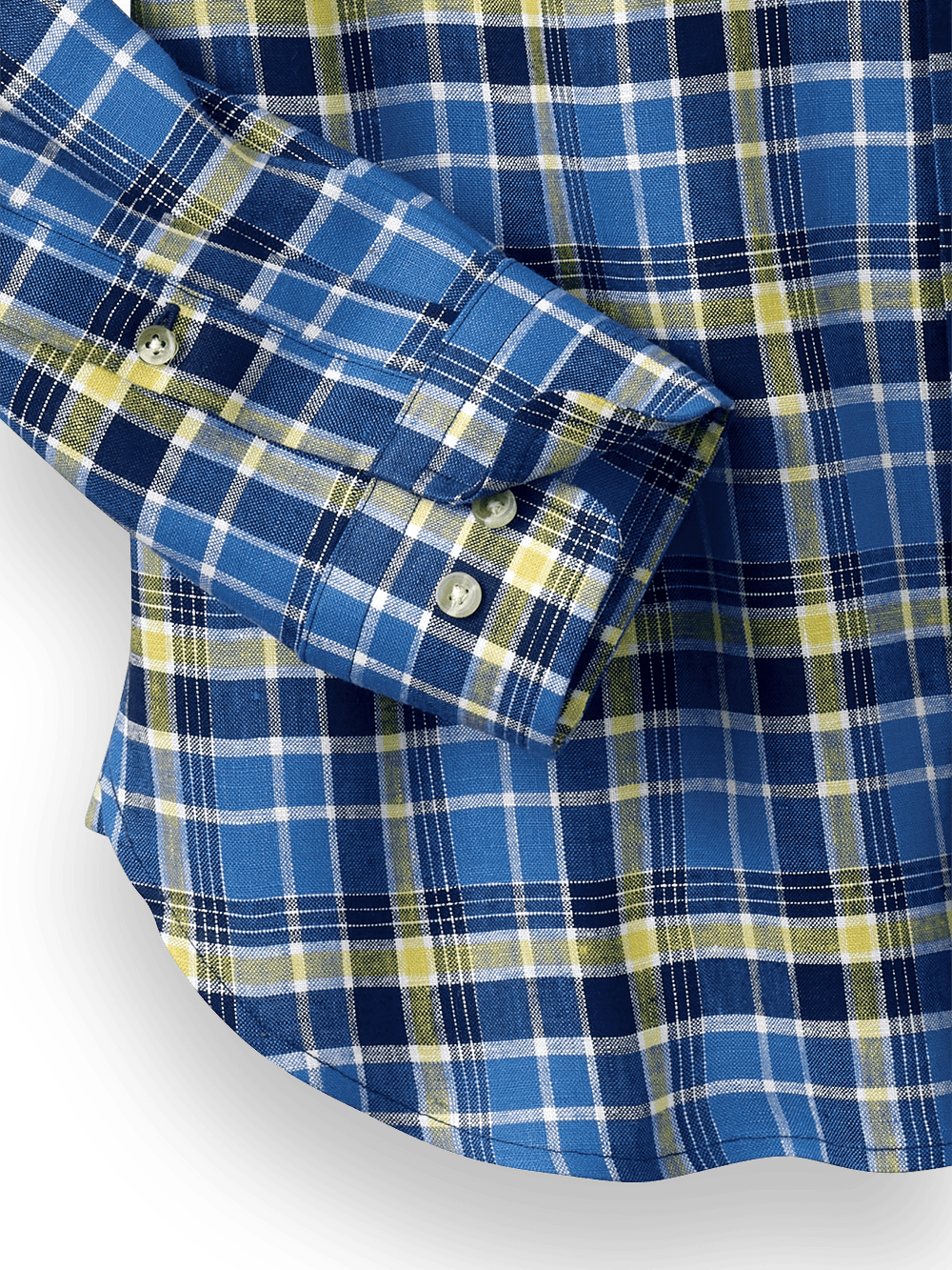 Alternate Image of Linen Plaid Casual Shirt-2