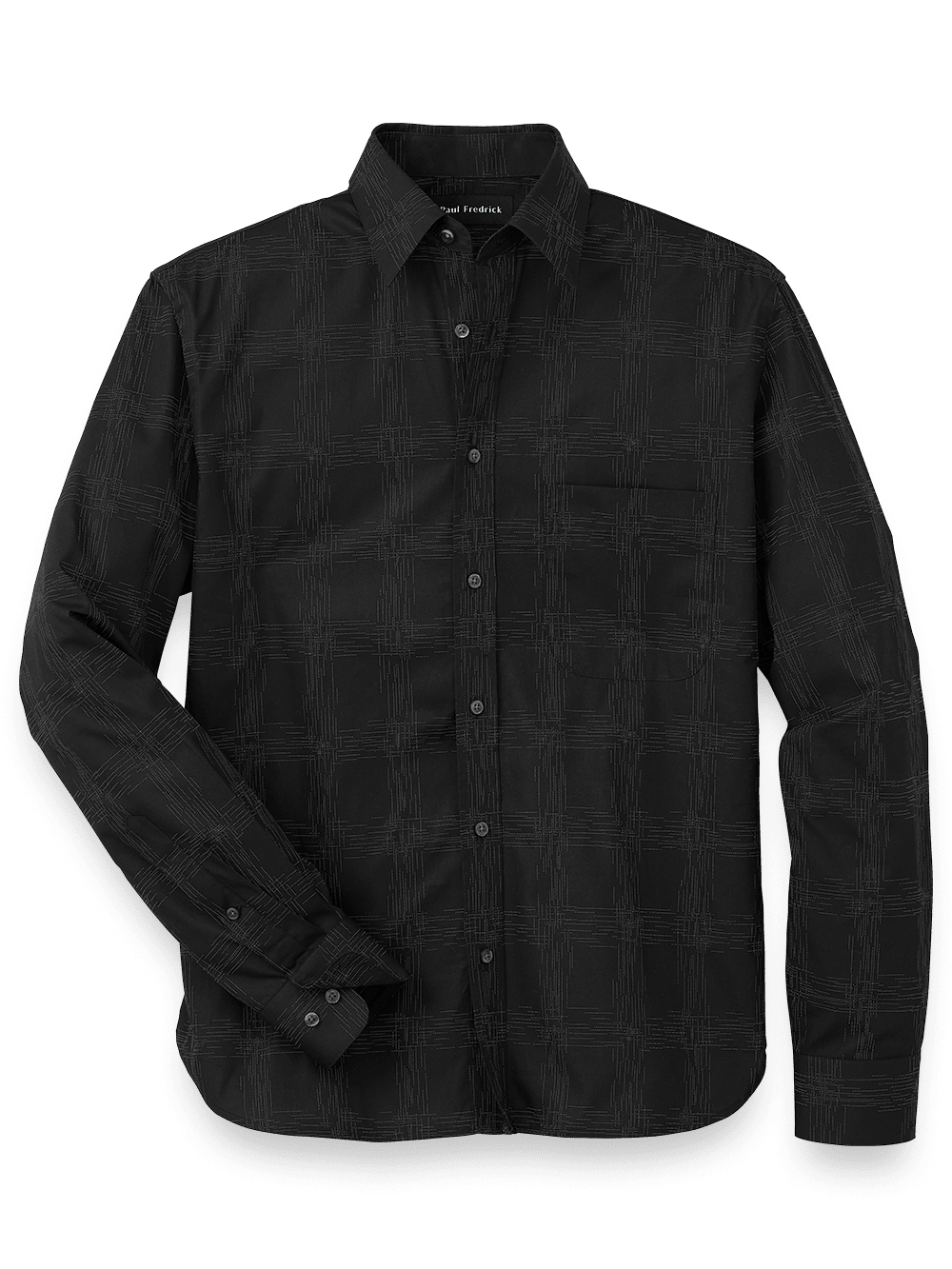 Product Image of Cotton Check Print Casual Shirt-Black