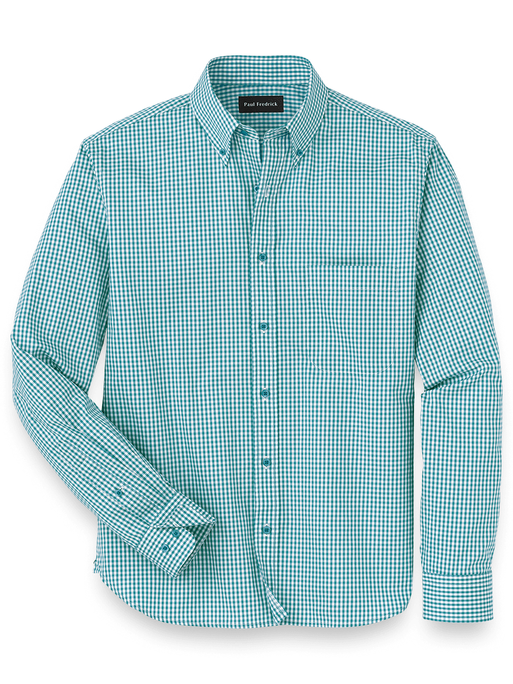 Product Image of Cotton Gingham Casual Shirt-Teal