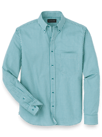 Cotton Gingham Casual Shirt - Teal