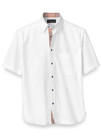 Cotton Solid Casual Shirt With Contrast Trim - White