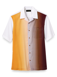 Cotton Ombre Solid Print Casual Shirt - Gold/brown