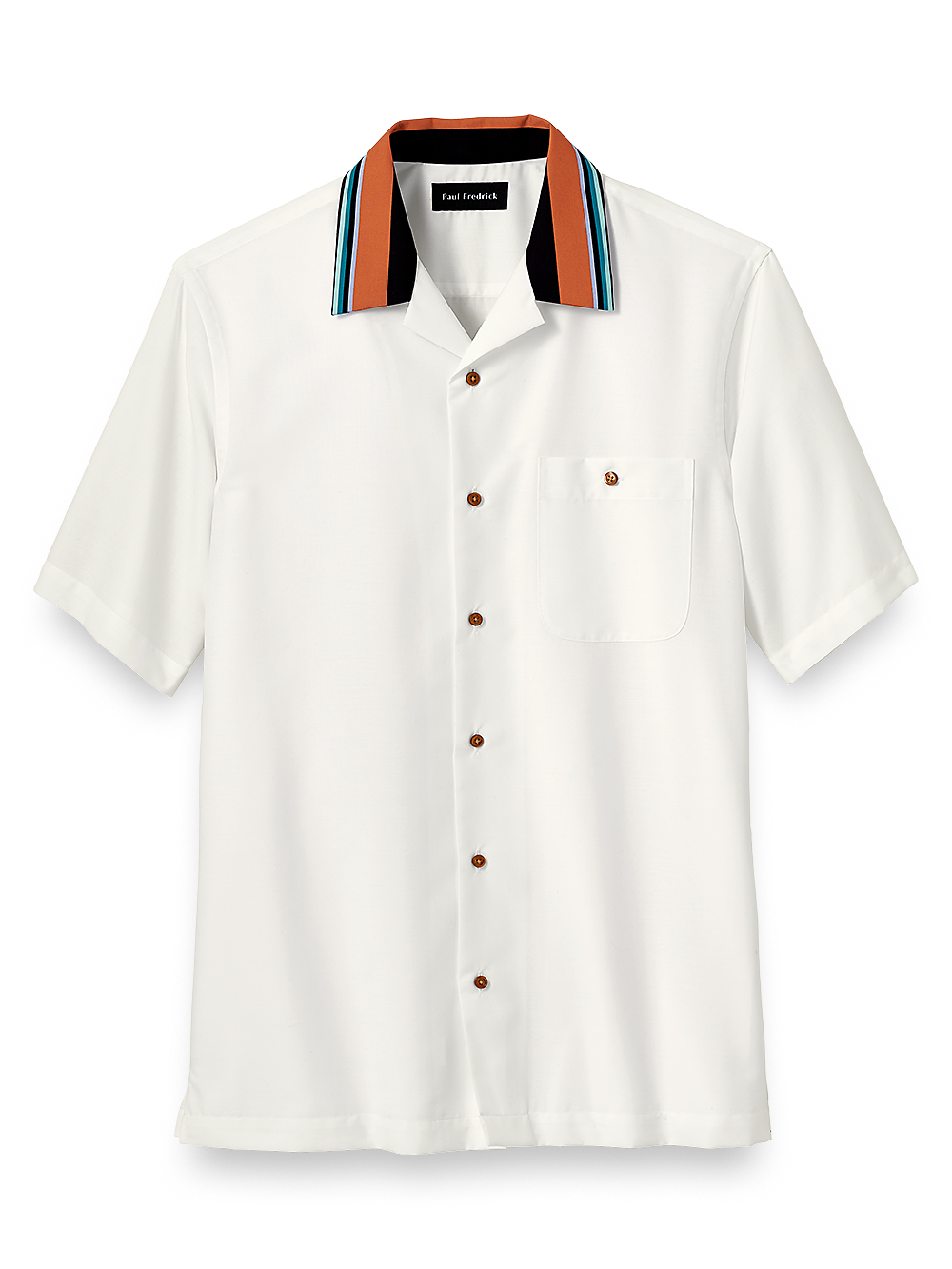 Product Image of Cotton Solid Print Casual Shirt-White