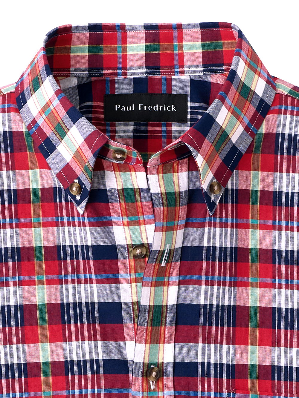 Alternate Image of Cotton Madras Plaid Casual Shirt-2