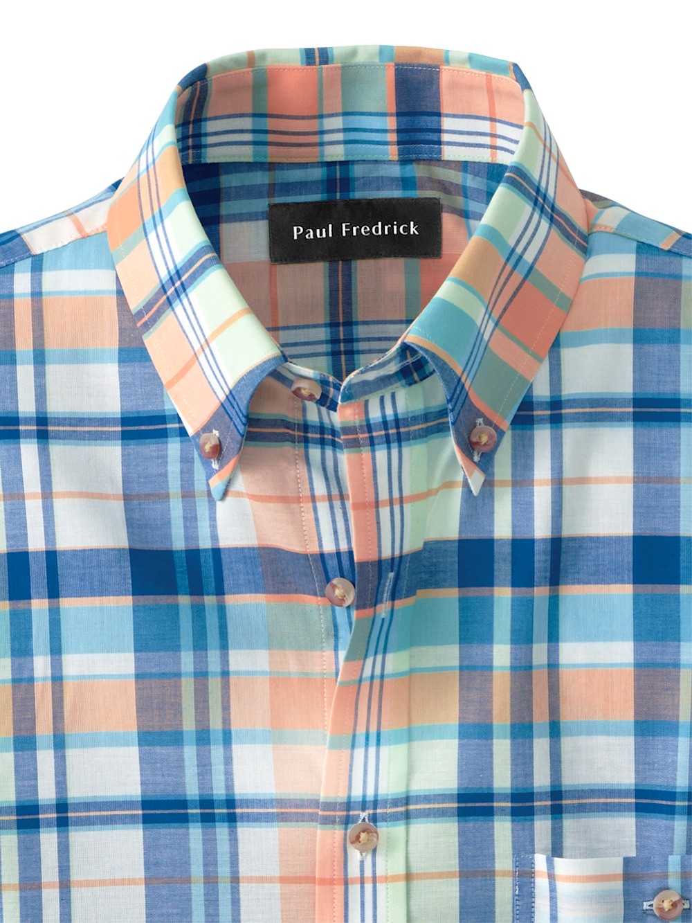 Alternate Image of Cotton Madras Plaid Casual Shirt-1