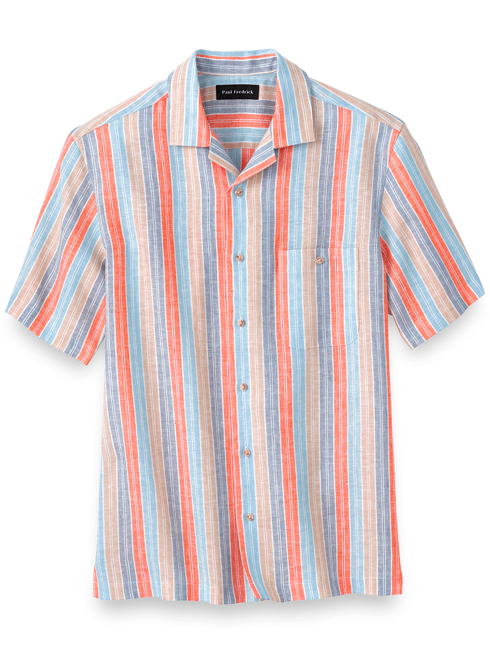 Product Image of Linen Stripe Casual Shirt-Multi