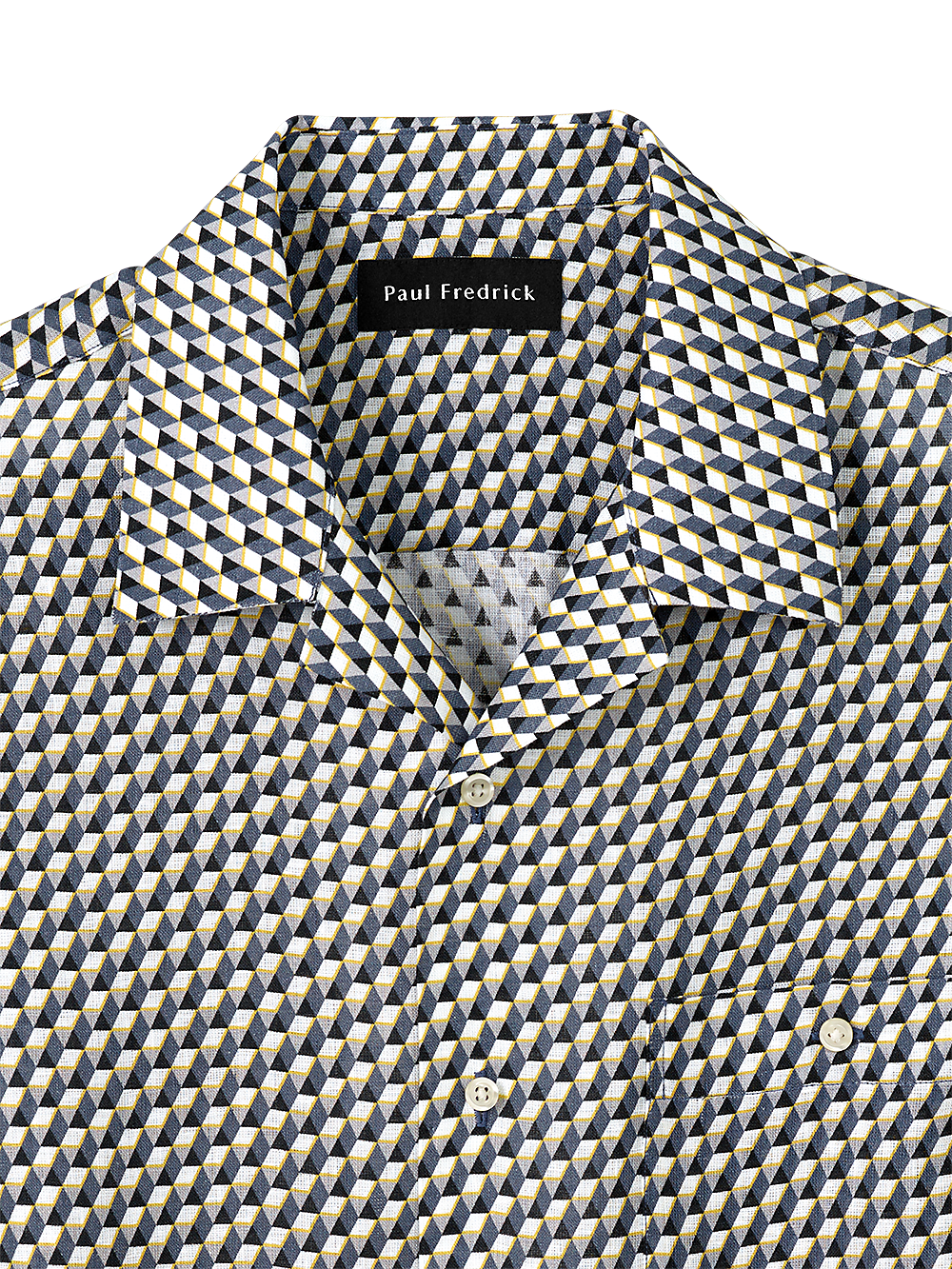 Alternate Image of Linen Geometric Print Casual Shirt-1