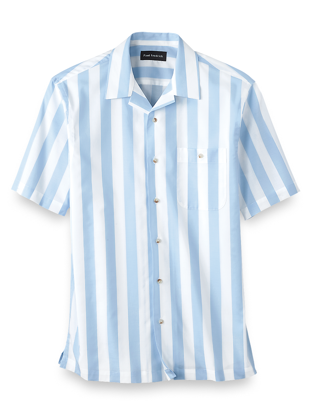 Product Image of Cotton Wide Stripe Casual Shirt-Sky Blue