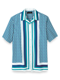 Cotton Geometric Print Casual Shirt - White Multi