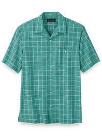 Cotton Windowpane Casual Shirt - Green