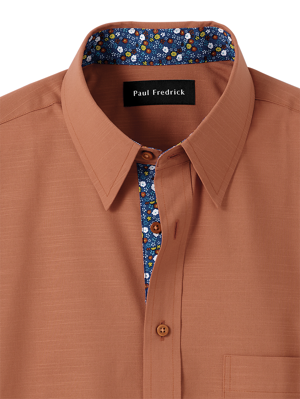 Alternate Image of Cotton Solid Casual Shirt With Contrast Trim-1
