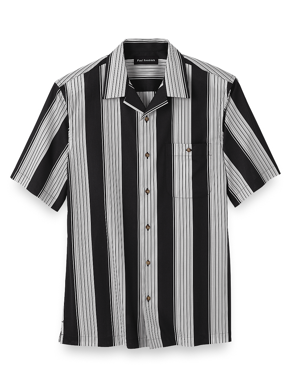 Product Image of Cotton Stripe Casual Shirt-Black/White