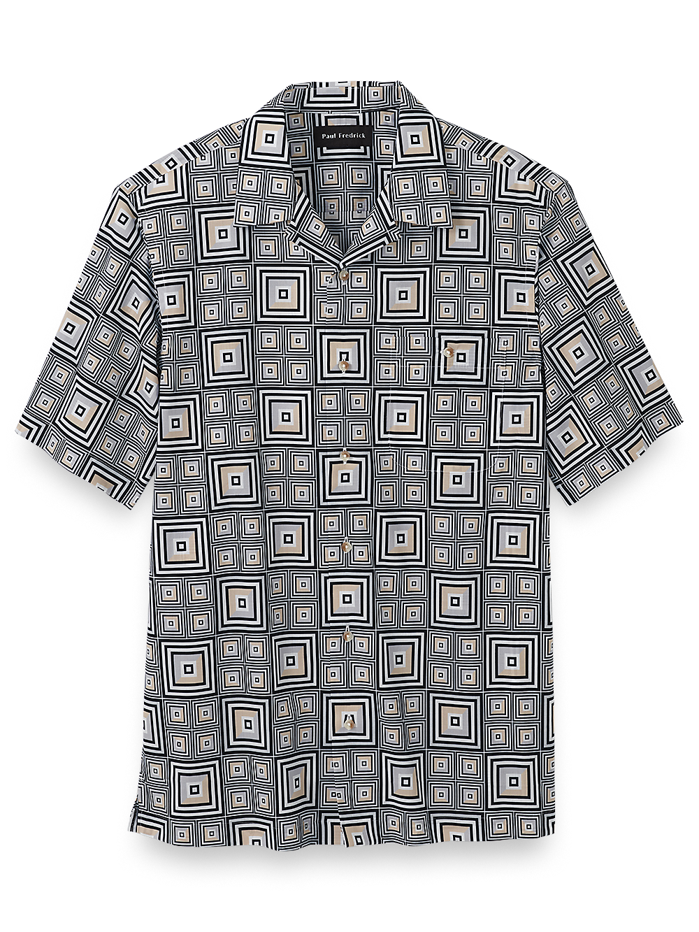 Product Image of Cotton Geometric Casual Shirt-Black/White