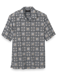 Cotton Geometric Casual Shirt - Black/white
