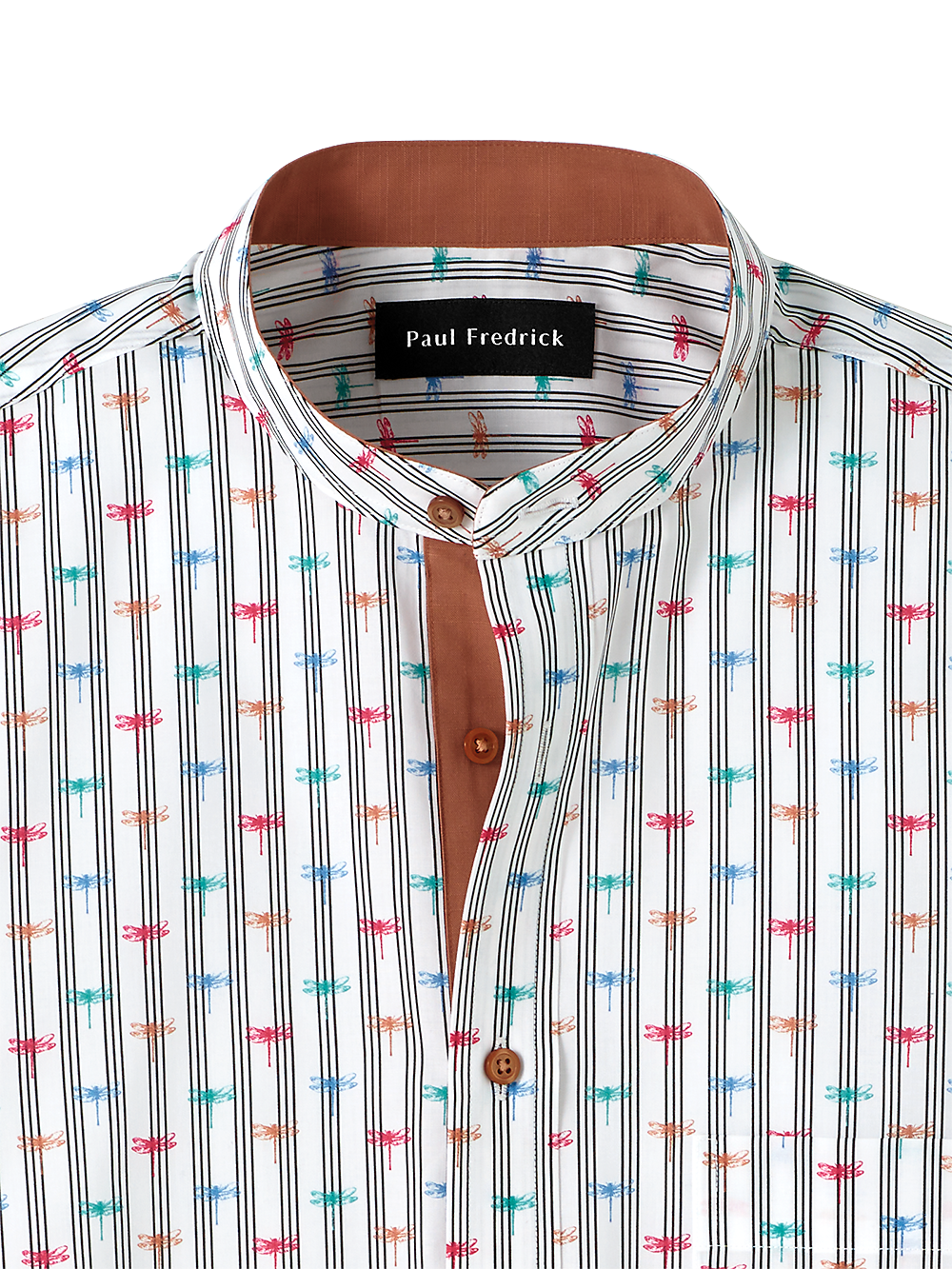Alternate Image of Cotton Stripe Print Casual Shirt With Contrast Trim-1