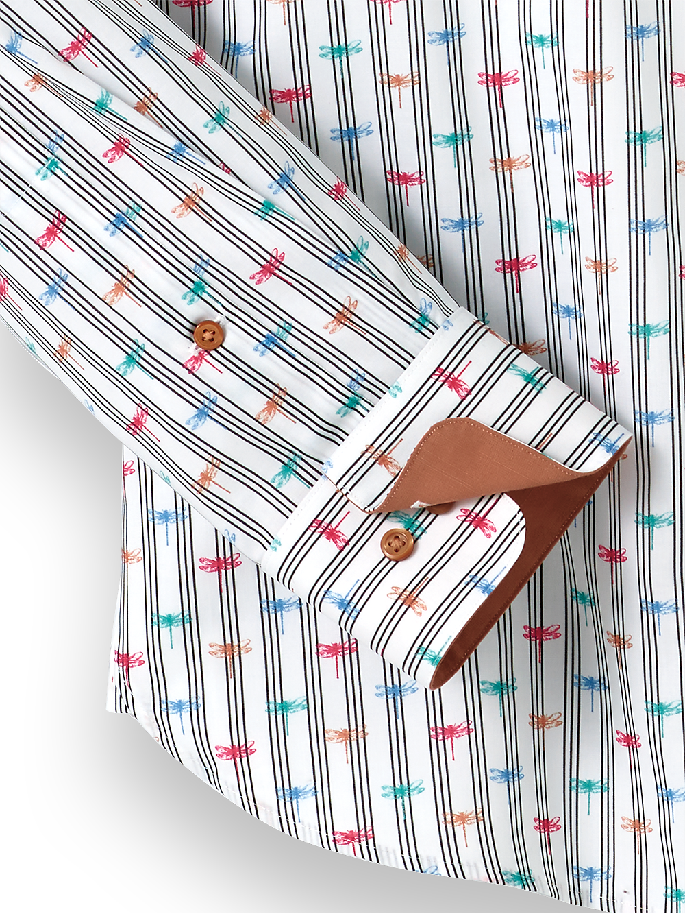 Alternate Image of Cotton Stripe Print Casual Shirt With Contrast Trim-2