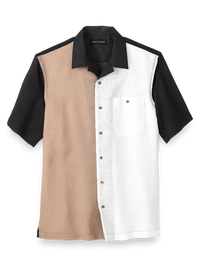 Linen Mix-it-up Casual Shirt - Black/brown