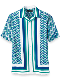 Cotton Geometric Print Casual Shirt - White Multi