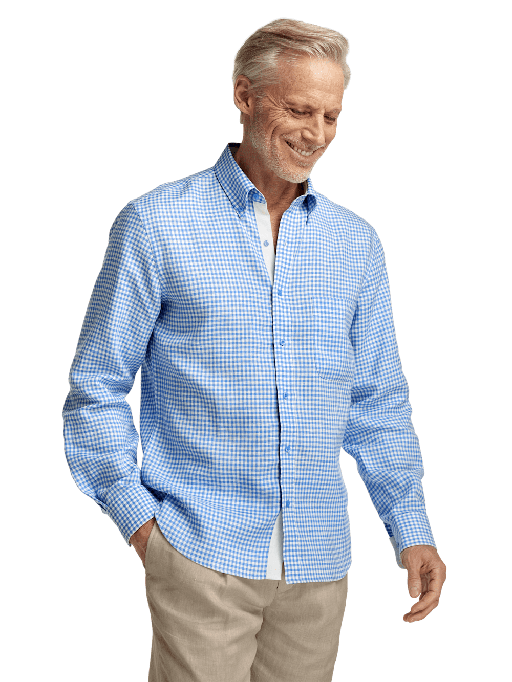 Alternate Image of Linen Gingham Check Casual Shirt-1