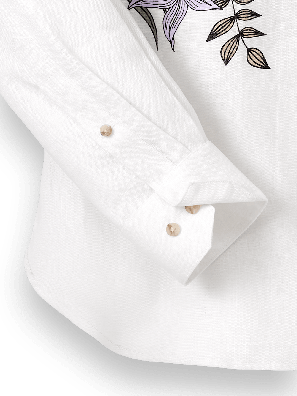 Alternate Image of Linen Print Panel Casual Shirt-6
