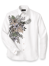 Linen Print Panel Casual Shirt - Multi