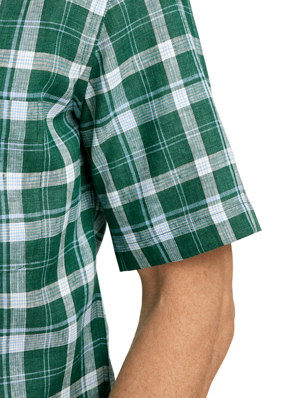 Alternate Image of Linen Plaid Casual Shirt-3