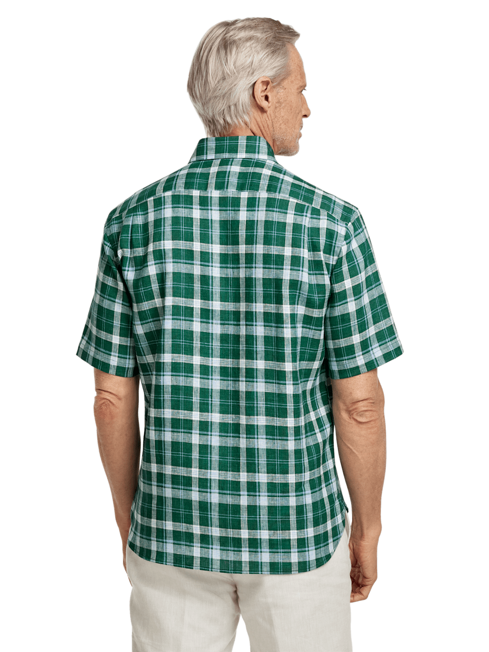 Alternate Image of Linen Plaid Casual Shirt-4