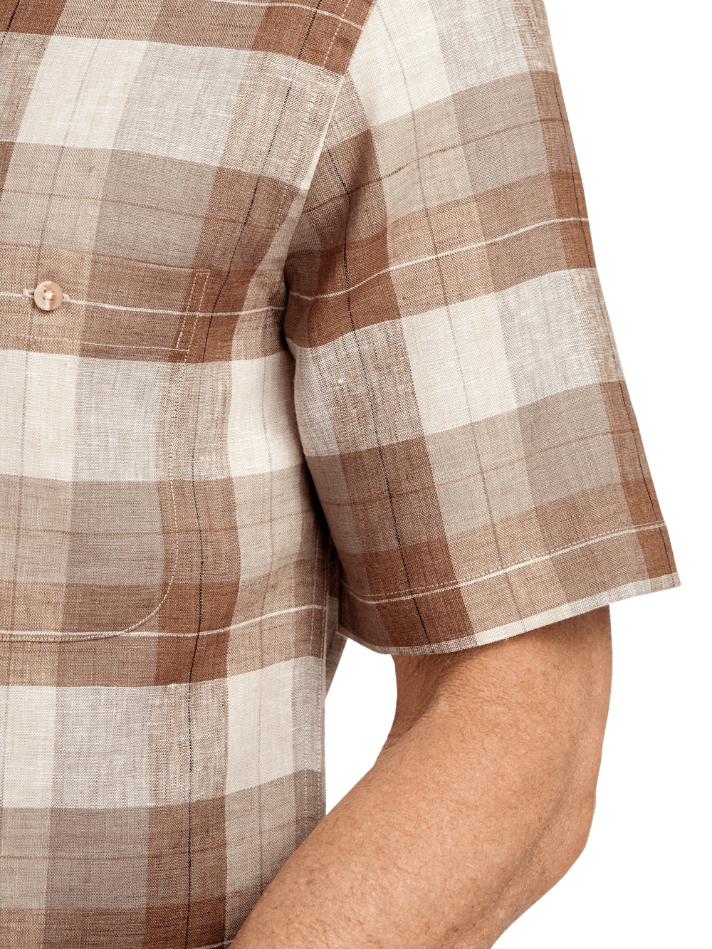 Alternate Image of Linen Plaid Casual Shirt-3