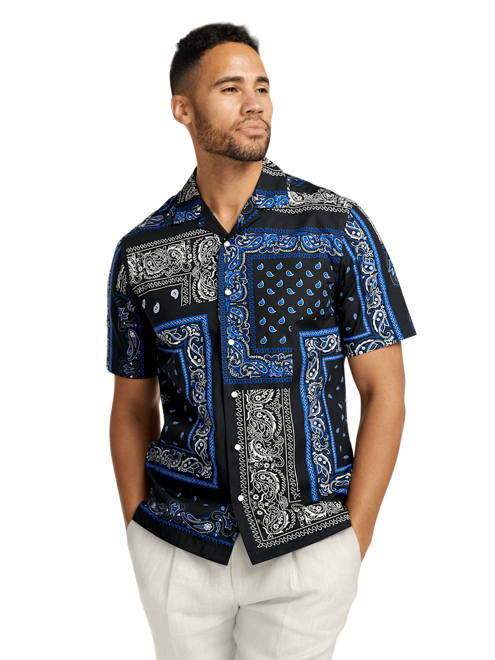 Alternate Image of Cotton Paisley Print Casual Shirt-1