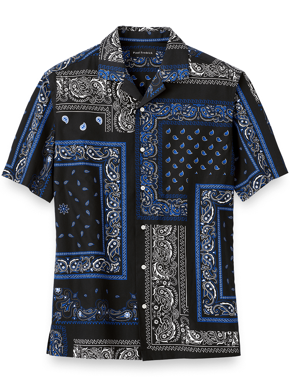 Product Image of Cotton Paisley Print Casual Shirt-Black