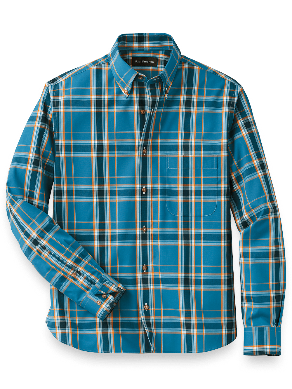 Product Image of Cotton Plaid Casual Shirt-Teal