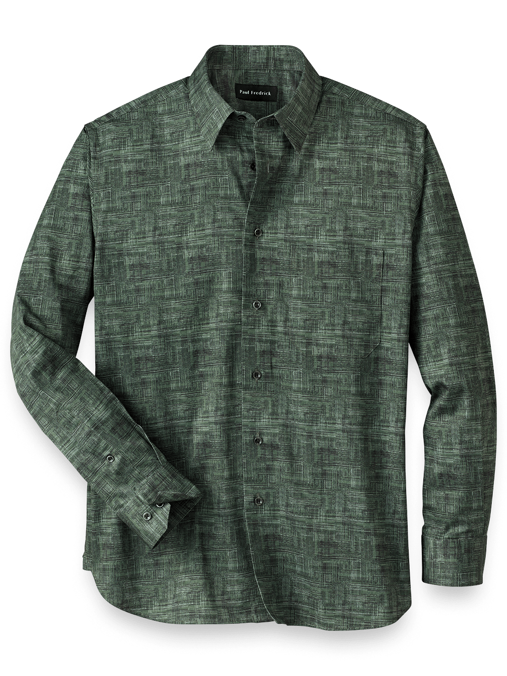 Product Image of Cotton Abstract Print Casual Shirt-Green