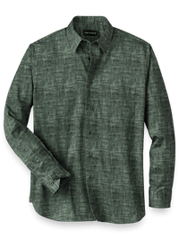 Cotton Abstract Print Casual Shirt - Green