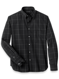 Cotton Windowpane Casual Shirt - Black