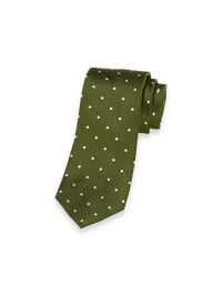 Dot Woven Silk Tie - Green