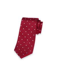 Dot Woven Silk Tie - Red