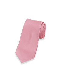Solid Twill Woven Silk Tie - Pink