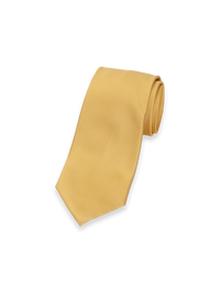 Solid Twill Woven Silk Tie - Yellow