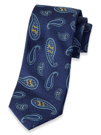 Paisley Woven Silk Tie - Blue