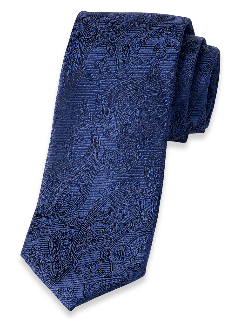 Product Image of Paisley Woven Silk Tie-Navy