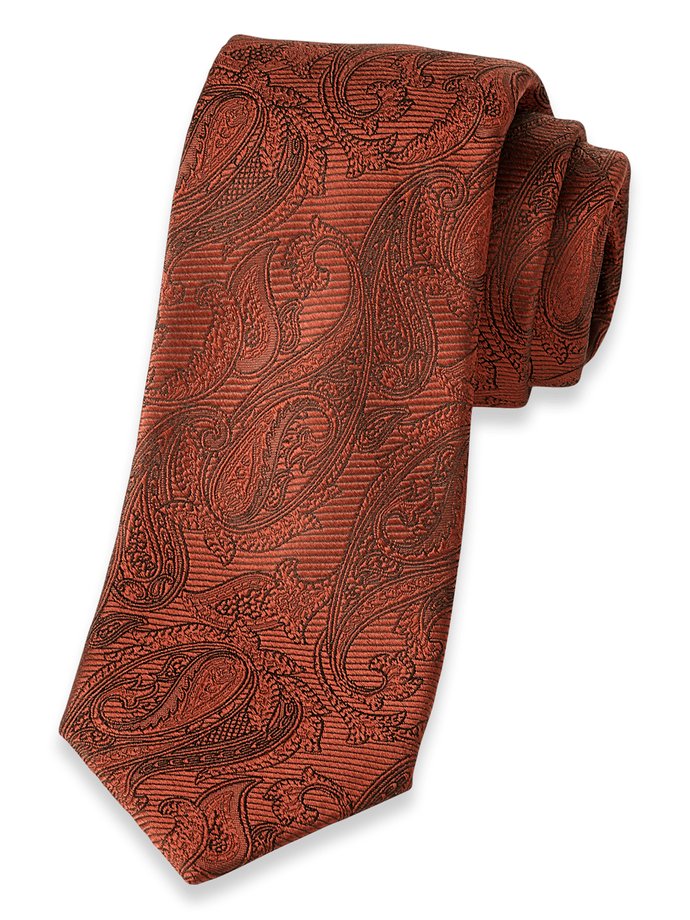 Product Image of Paisley Woven Silk Tie-Rust