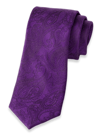 Paisley Woven Silk Tie - Purple