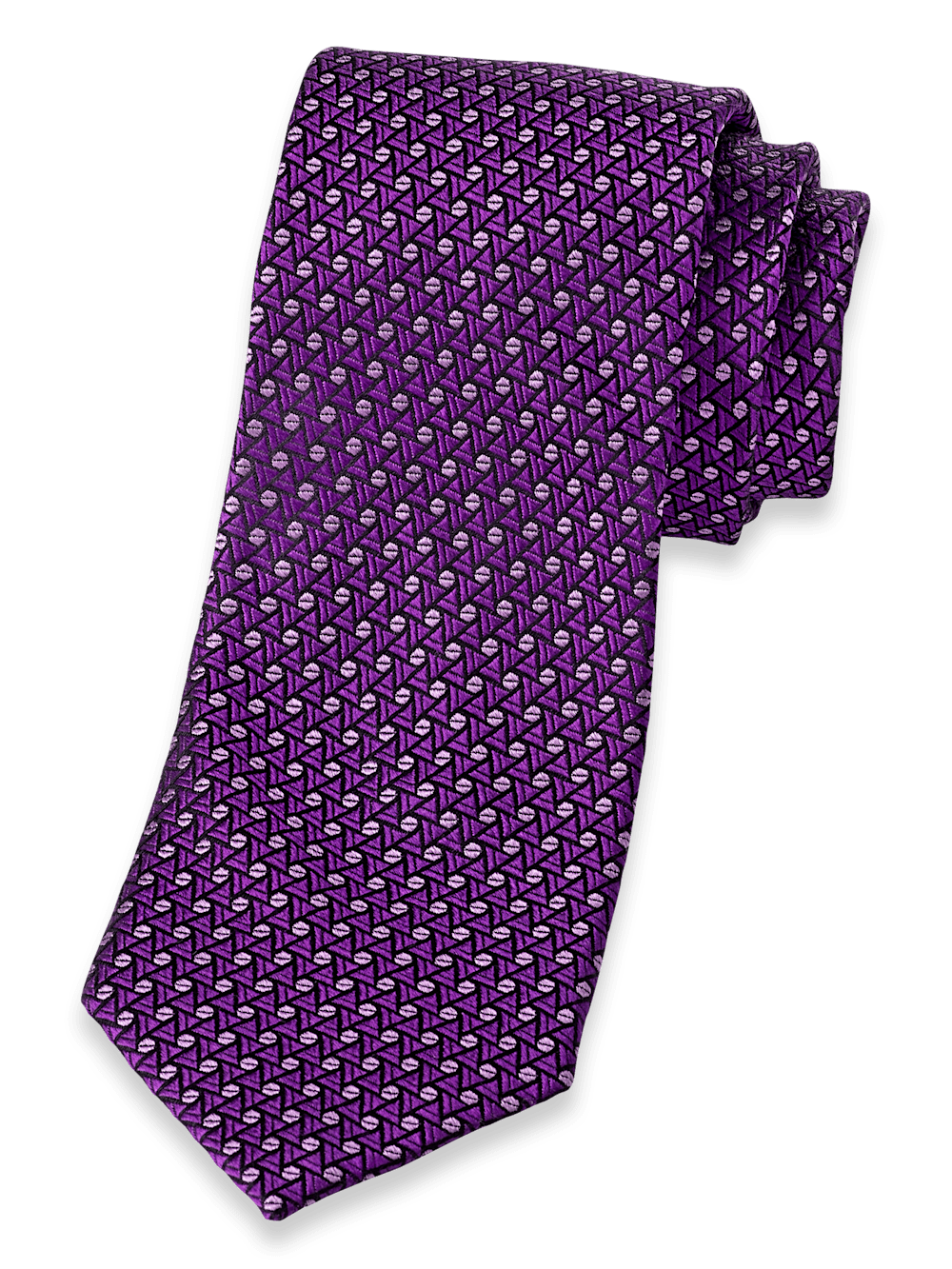 Product Image of Geometric Woven Silk Tie-Purple