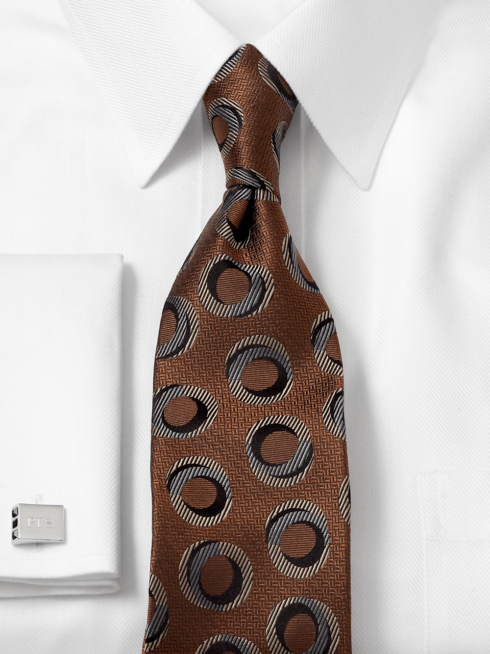 Alternate Image of Circles Woven Silk Tie-1