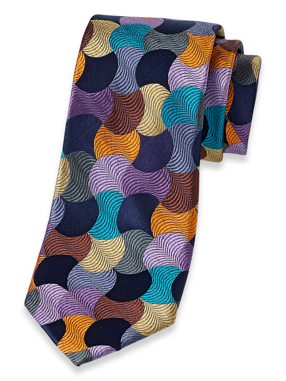 Product Image of Geometric Woven Silk Tie-Multi