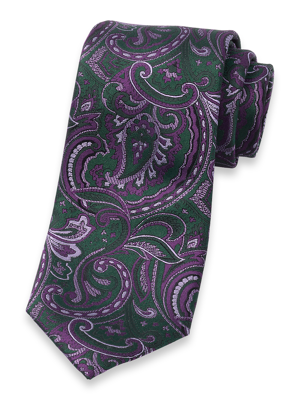 Product Image of Paisley Woven Silk Tie-Green Multi
