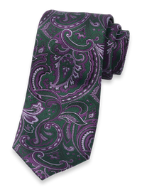 Paisley Woven Silk Tie - Green Multi