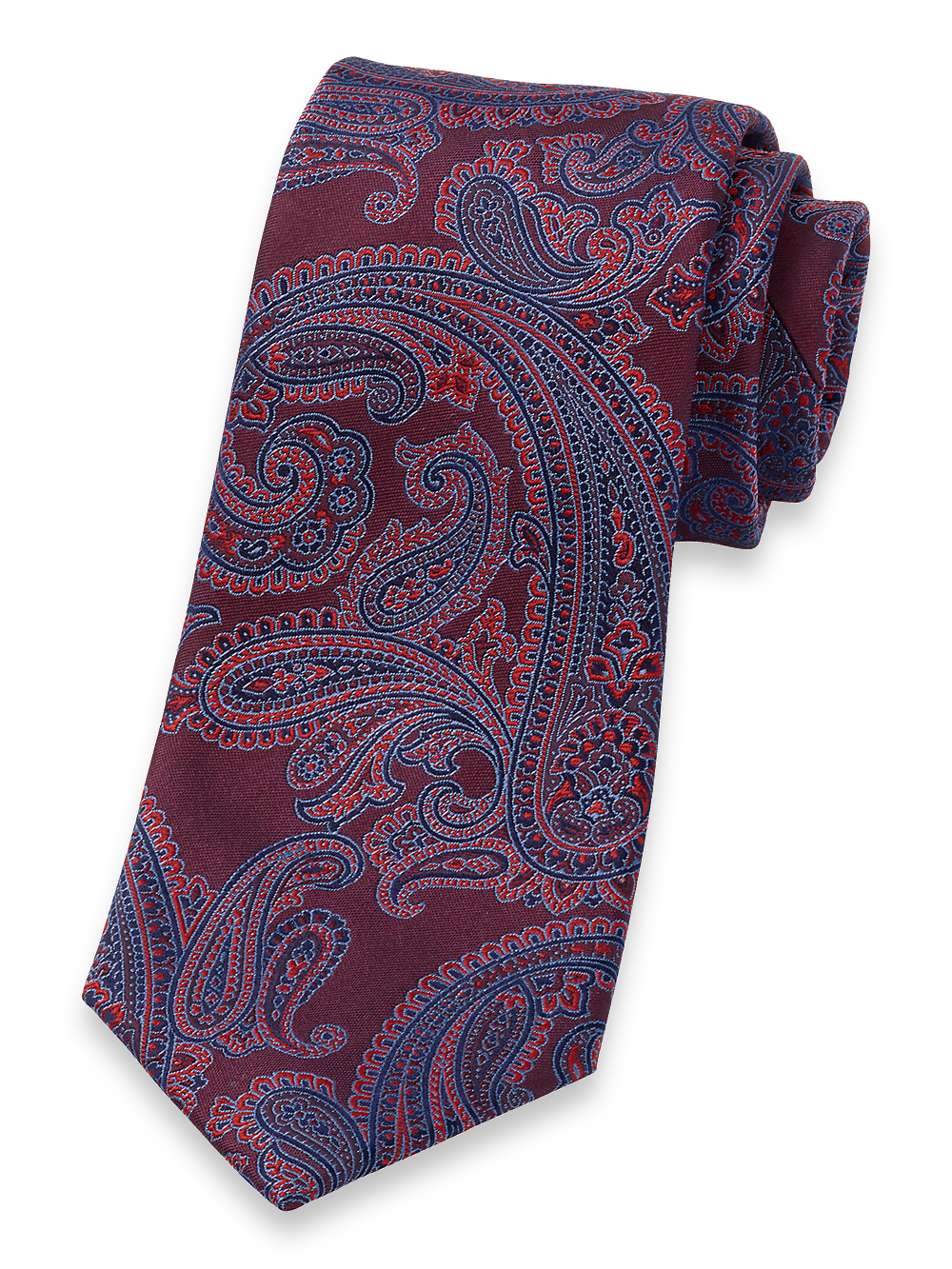 Product Image of Paisley Woven Silk Tie-Red