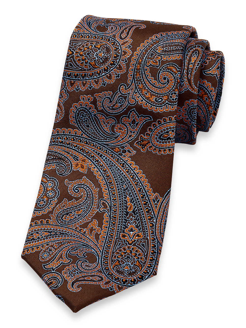 Product Image of Paisley Woven Silk Tie-Brown